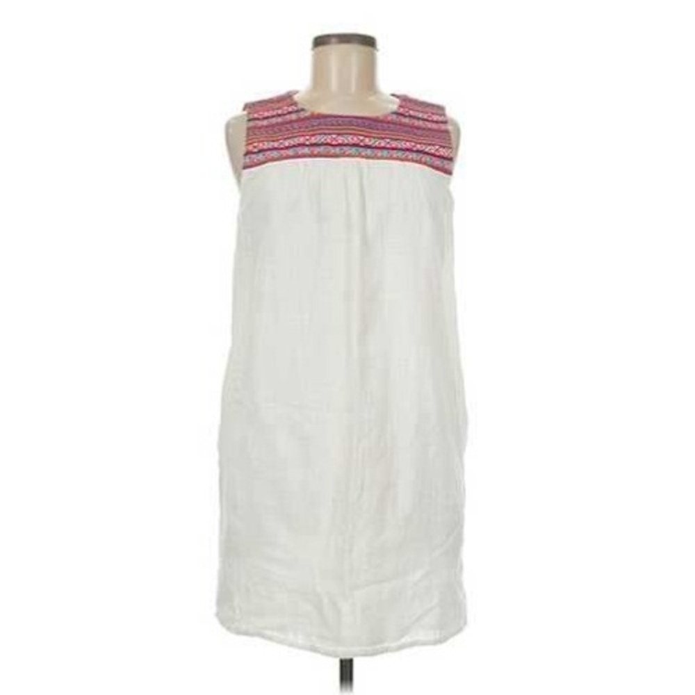 C&C California Sleeveless Boho Embroidered Cotton Mini‎ Sundress Button Size XS